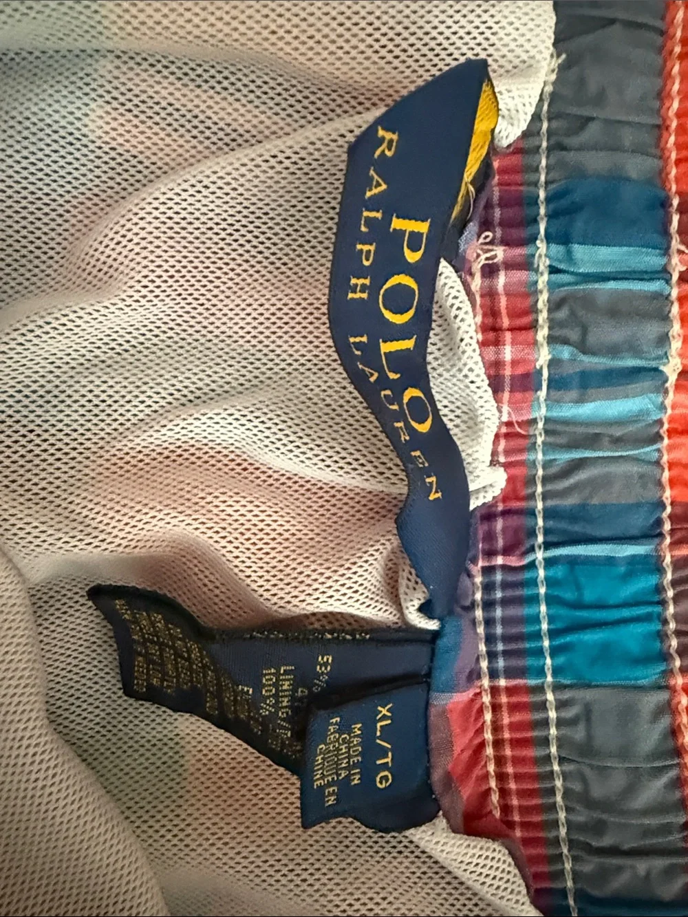 Polo by Ralph Lauren Red Multi Plaid Swim Trunks